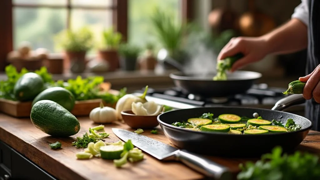 Cuisine pratique avec chayottes fraîches préparées en recettes anti-gaspillage pour usage quotidien